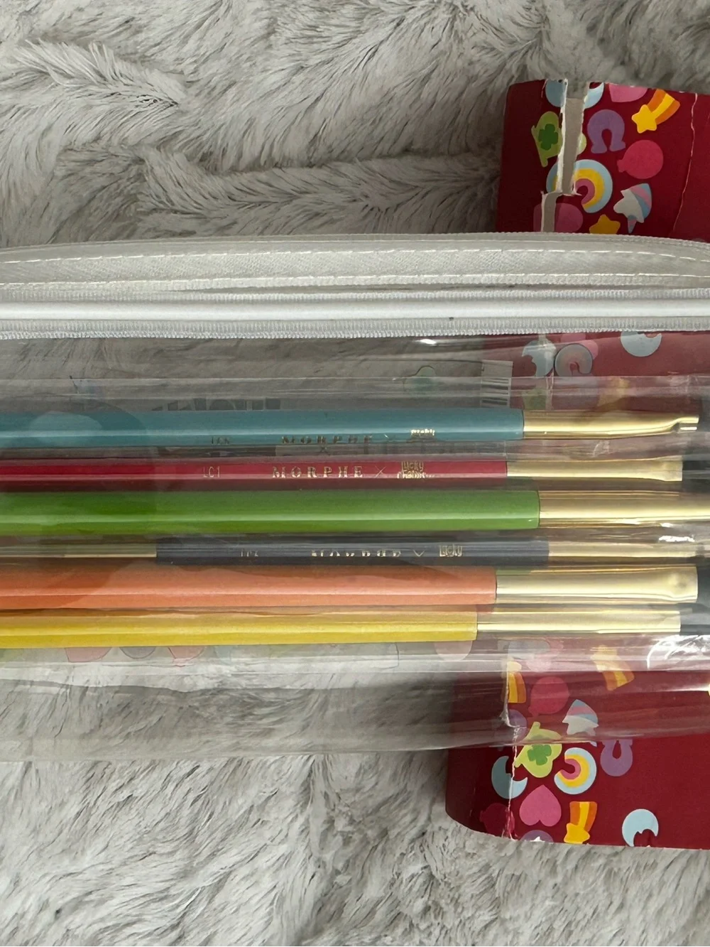 Morphe x Lucky Charms Colorful Brush Set with Clear Charm Pouch
